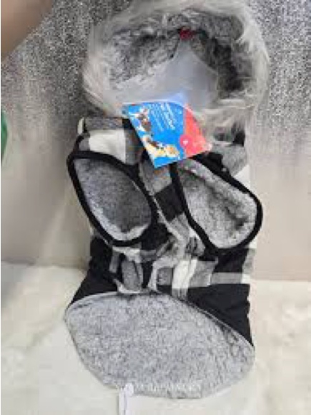 Cozy Fleece-Lined Black & Gray Dog Hoodie
